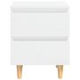 Voir la diapositive 3 : VIDAXL Table de chevet avec pieds en pin Blanc brillant 40x35x50 cm