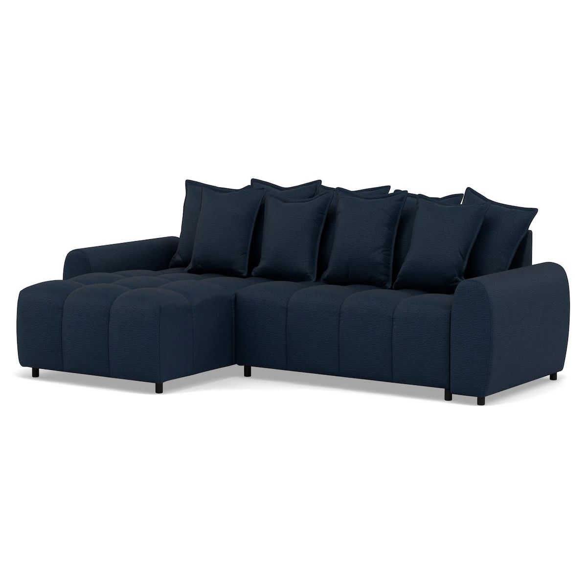 LISA DESIGN Adelaide - canapé d'angle réversible 4 places avec pouf d'appoint en tissu texturé