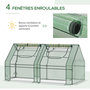 Voir la diapositive 6 : OUTSUNNY Mini serre de jardin serre à tomates double bâche 180L x 90l x 90H cm acier PE PVC 2 fenêtres avec zip enroulables vert