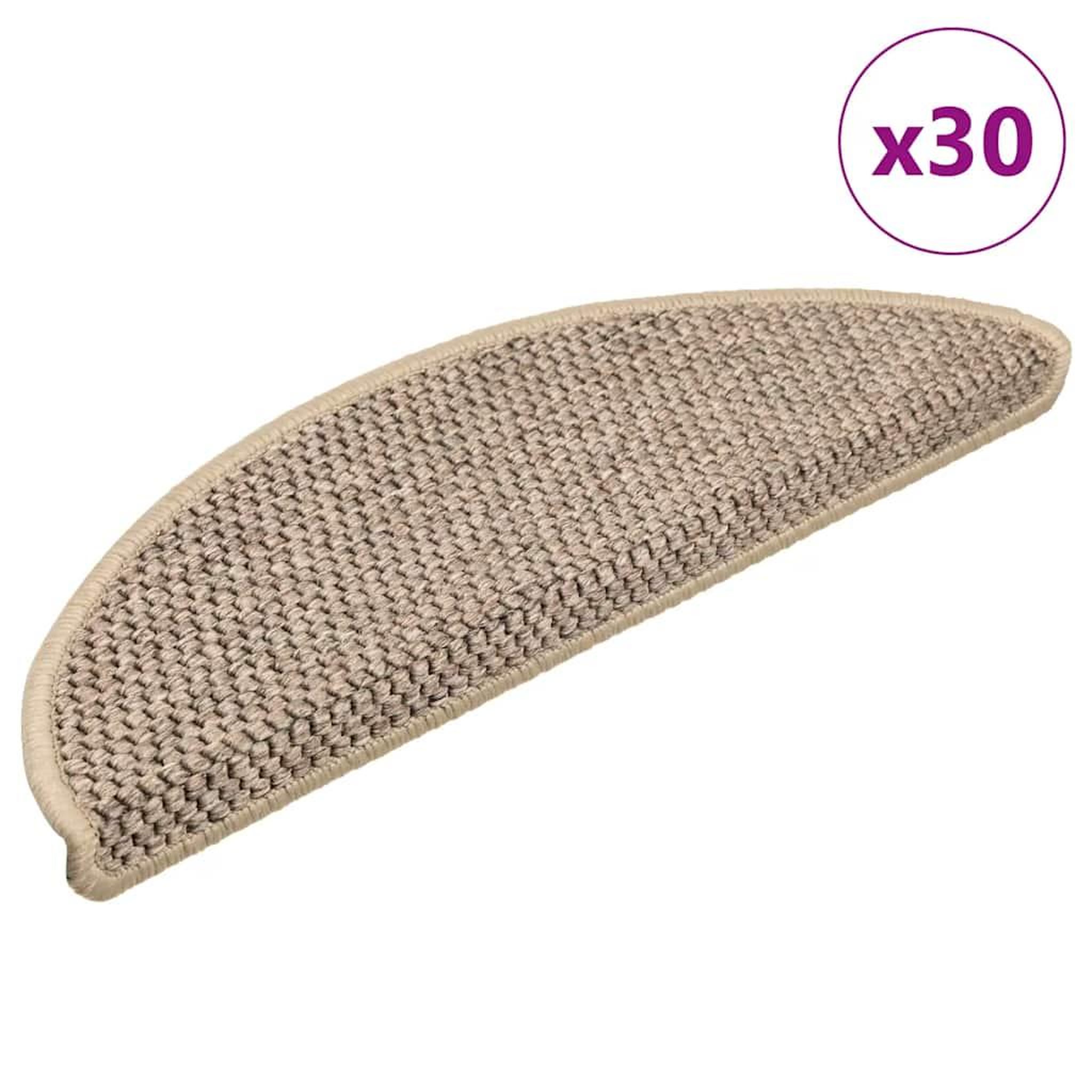 VIDAXL Tapis d'escalier autocollants 30 pcs 56x17x3 cm beige fonce