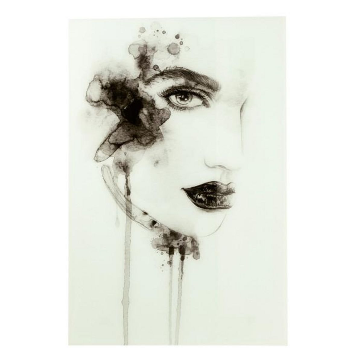 Paris Prix Tableau Déco en Verre  Aquarel  100x150cm Blanc & Noir