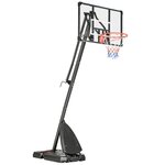 HOMCOM Panier de basket-ball sur pied avec base de lestage sur roulettes hauteur réglable 2,93-3,5 m acier PC noir