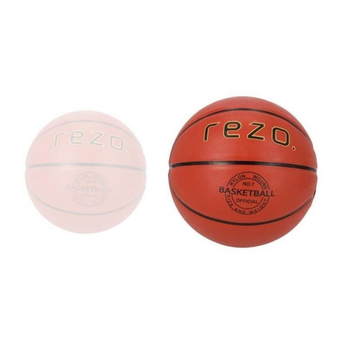 Ballon de basket - REZO - Caoutchouc - Taille 7 - Marron - Polyvalent