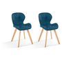 Voir la diapositive 1 : Lot de 2 chaises en tissu style scandinave pieds bois massif GAYA