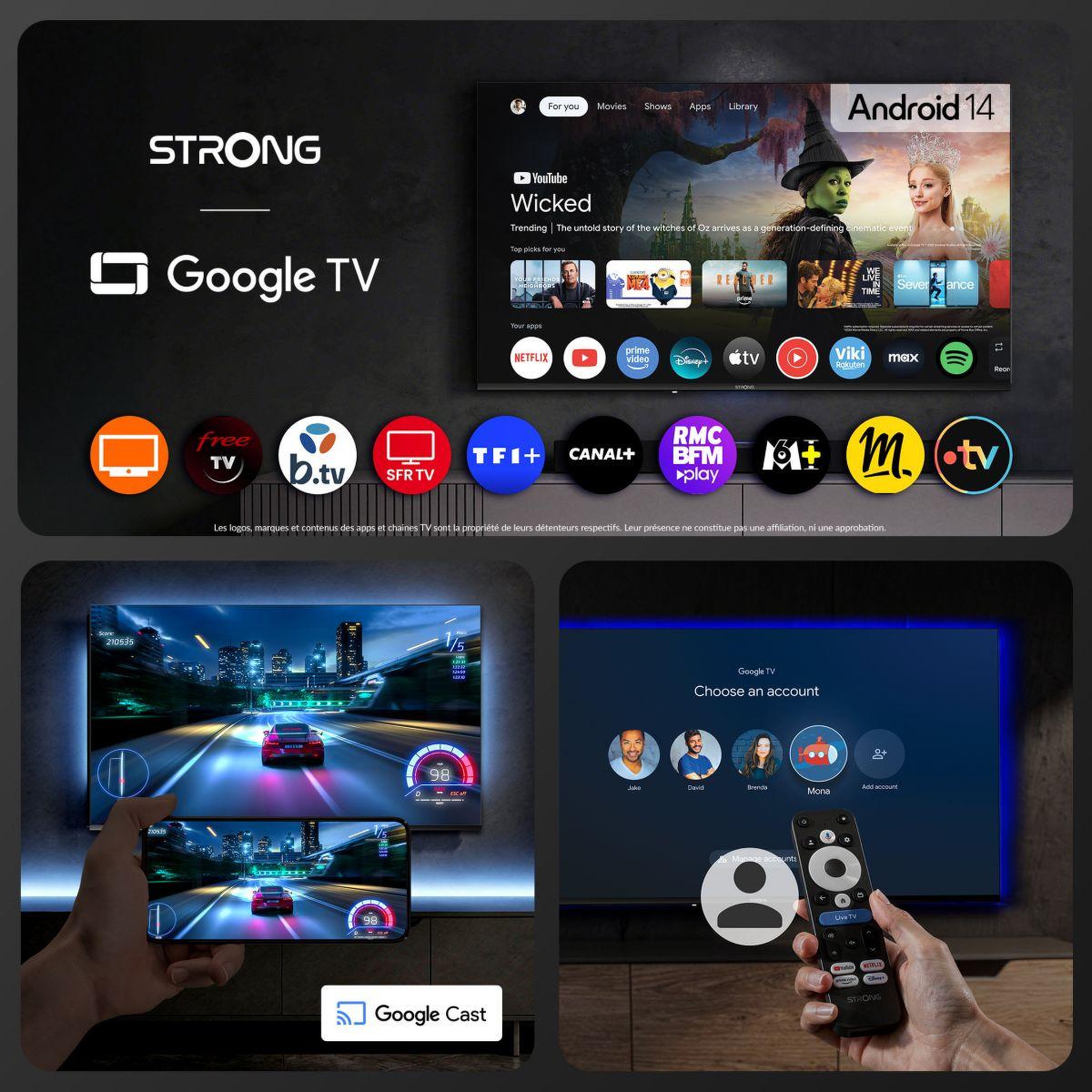 Voir la diapositive 3 : Strong Clé leap-una + stick android tv fhd