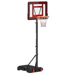 HOMCOM Panier de basketball sur pied hauteur réglable H.160–210 cm lestage roulettes noir rouge