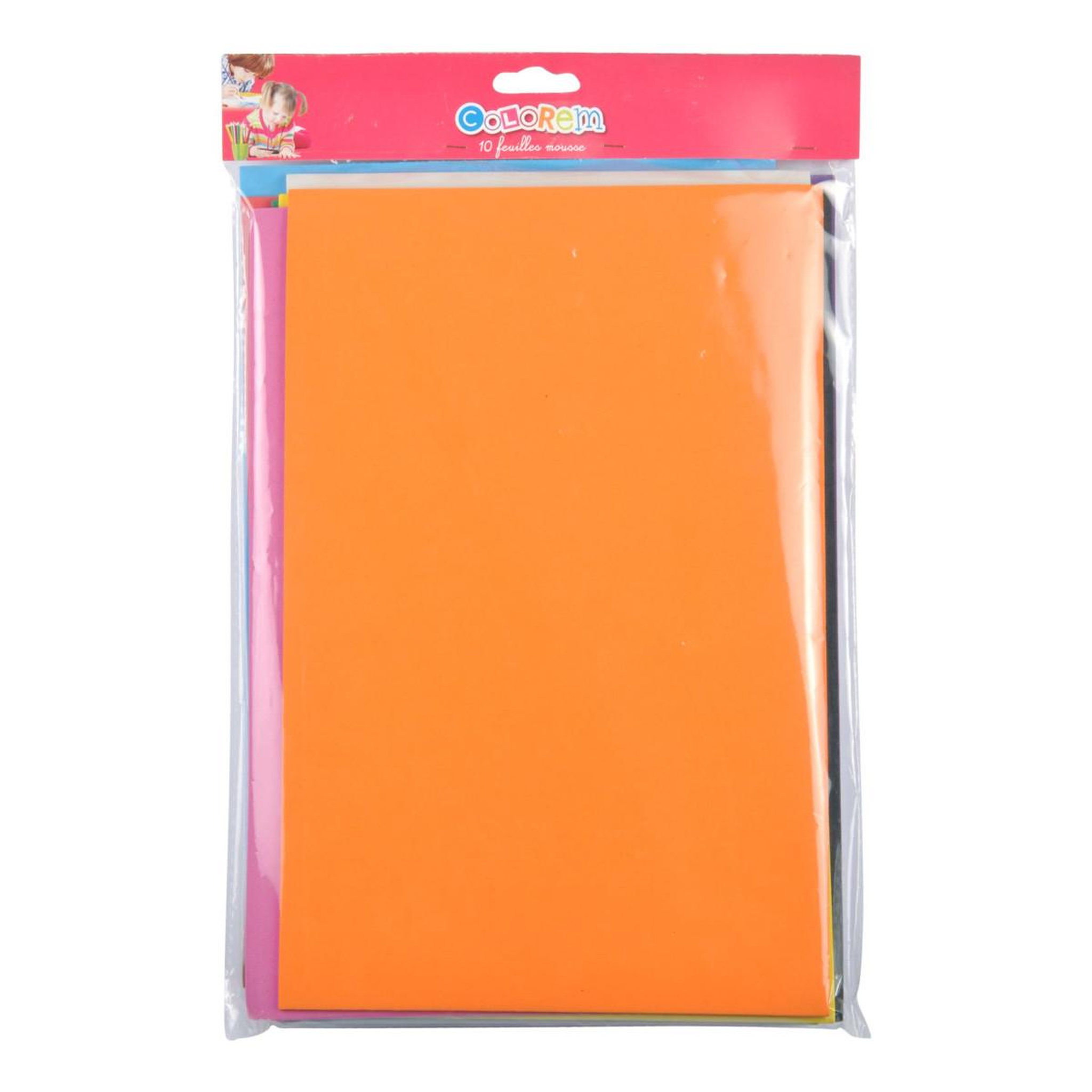 Voir la diapositive 2 : HOMEA Lot de 10 feuilles  a4 mousse  multicolore