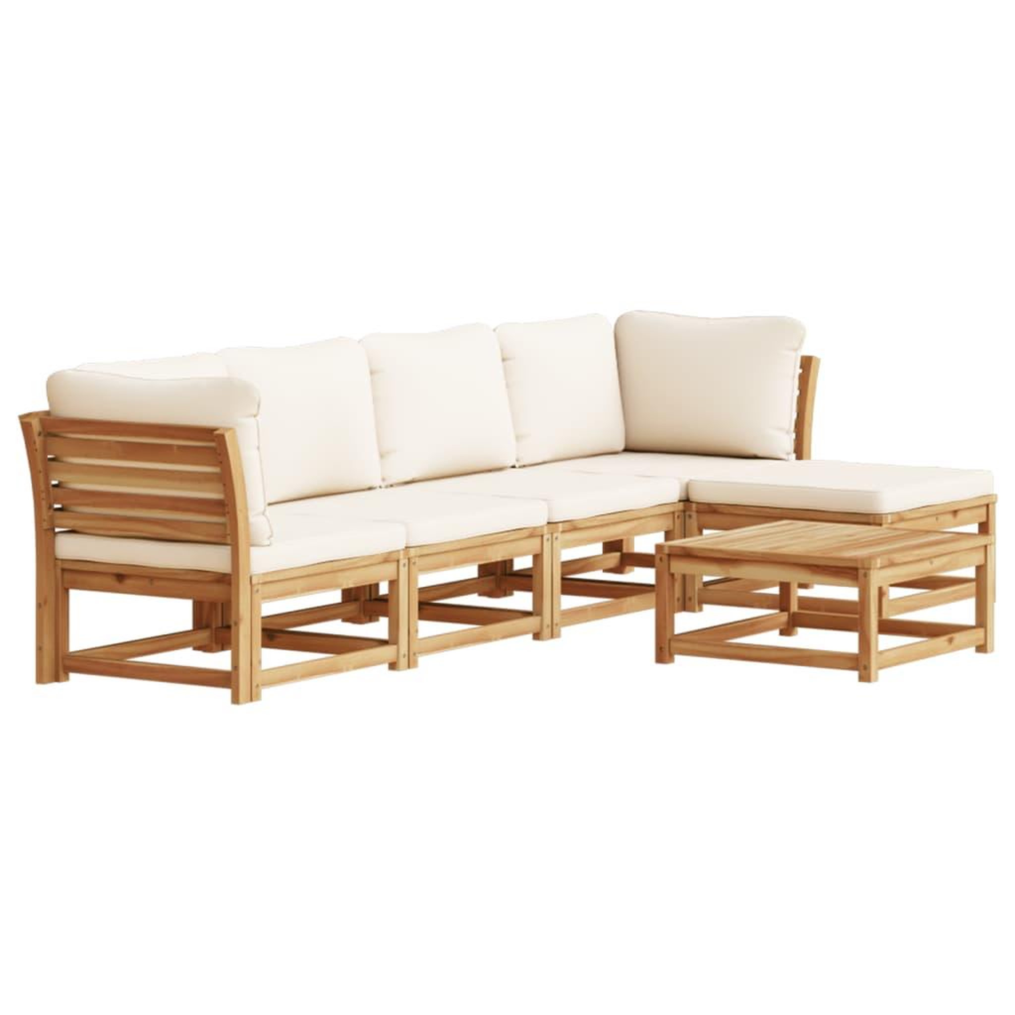 Voir la diapositive 2 : VIDAXL Salon de jardin 6 pcs avec coussins bois d'acacia solide