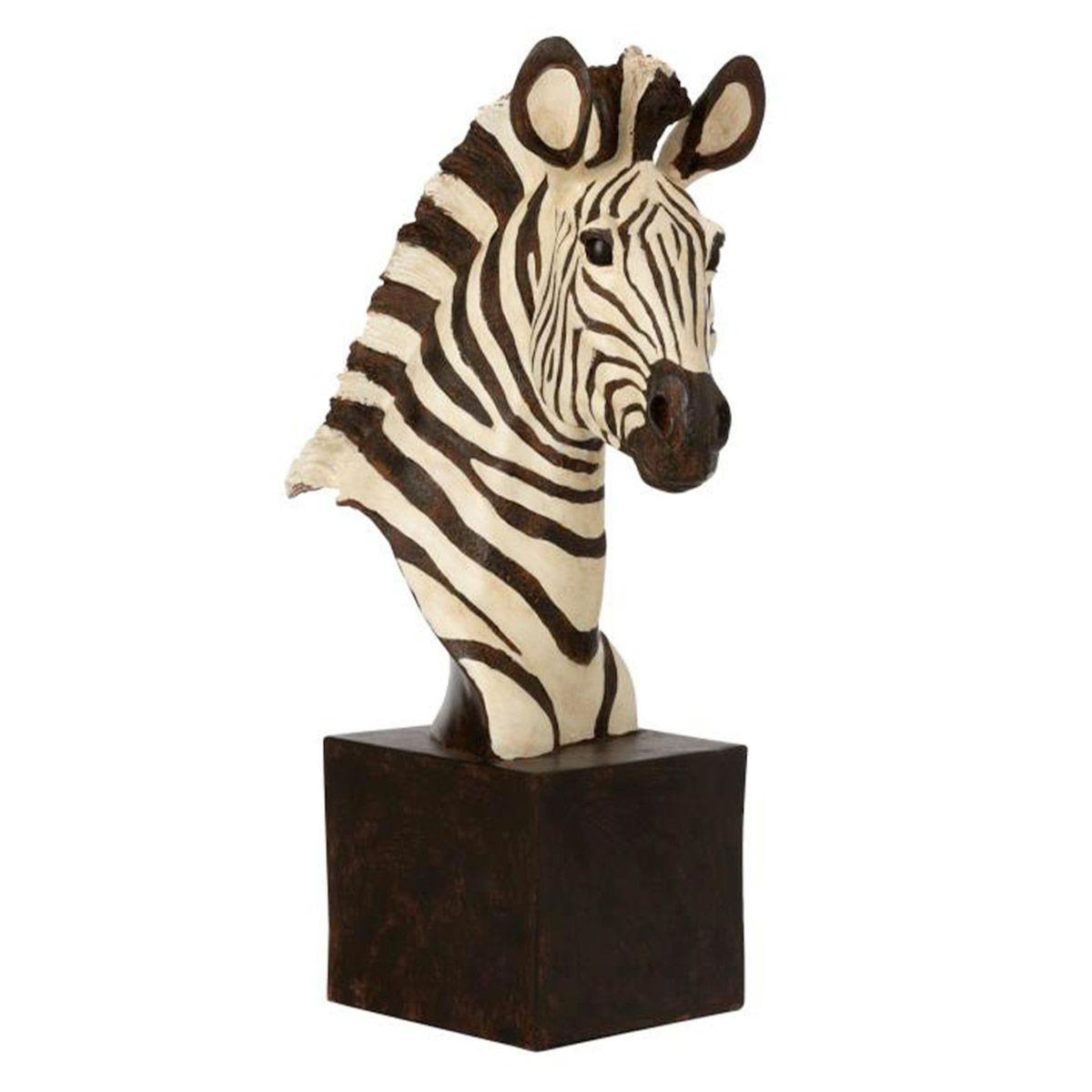 Paris Prix Statuette Déco  Zèbre sur Pied  42cm Blanc & Noir