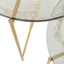 Voir la diapositive 3 : Paris Prix Lot de 2 Tables Gigognes  Obi  58cm Transparent & Or