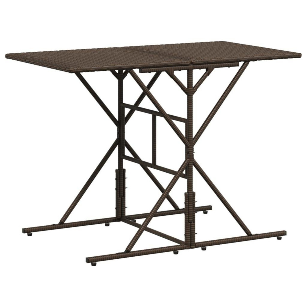 VIDAXL Ensemble a manger de jardin et coussins 7 pcs marron rotin