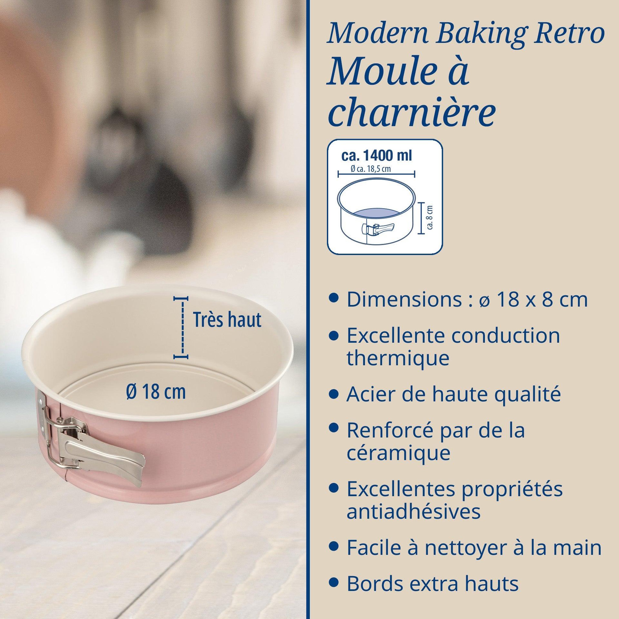 Voir la diapositive 3 : DR.OETKER Moule à manqué à charnière 18 cm dr.oetker rétro
