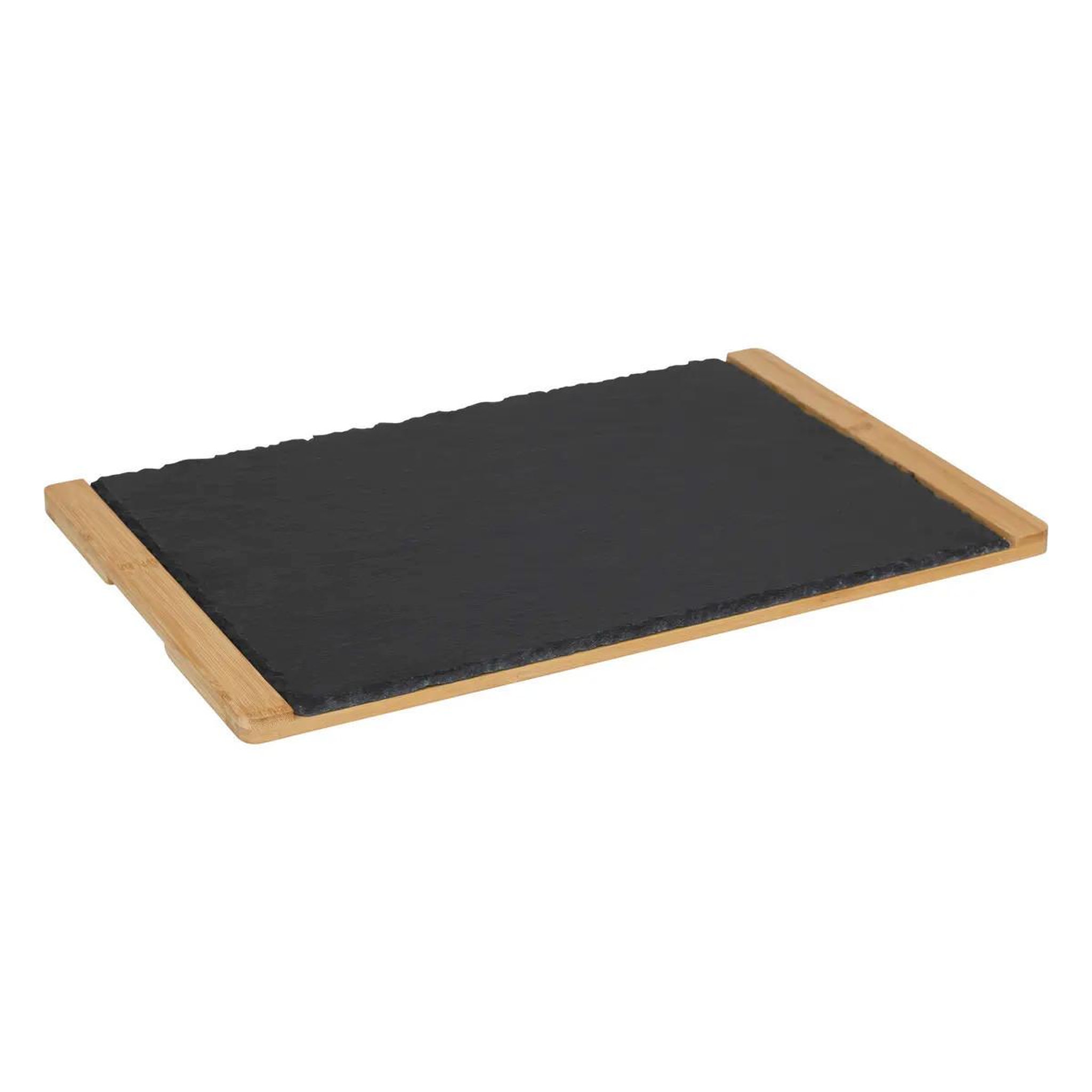 SECRET DE GOURMET Assiette de présentation  bambou & ardoise  45cm gris