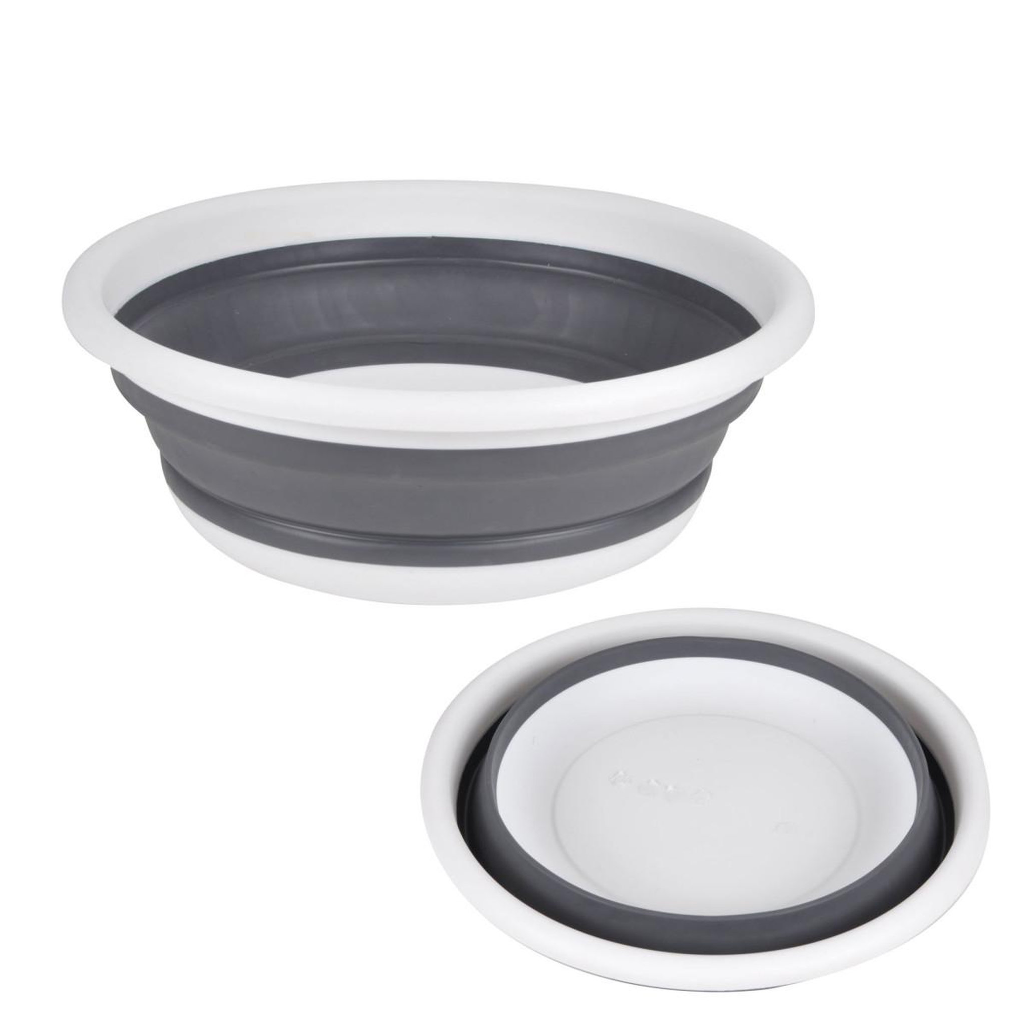 HOMEA Bassine en silicone  rétractable  9l blanc & anthracite