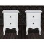 Voir la diapositive 3 : VIDAXL Table de chevet 2 pcs avec 2 tiroirs MDF Blanc