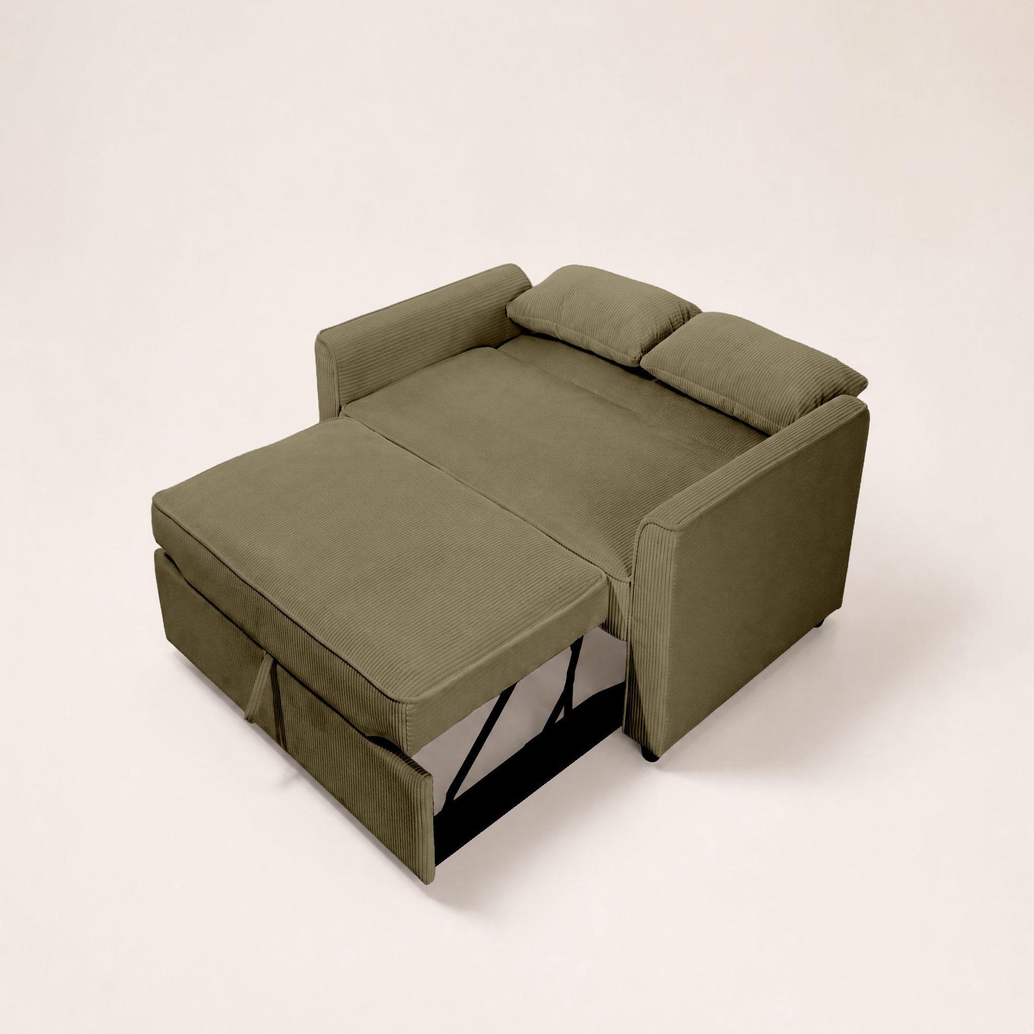 Voir la diapositive 5 : BEST MOBILIER Ernest - canapé droit 2 places convertible en velours côtelé