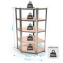Voir la diapositive 2 : EUROSPEN Étagère d'angle polyvalente en métal - Charge lourde Max 750kg - 180 x 90 x 45 cm - Gris