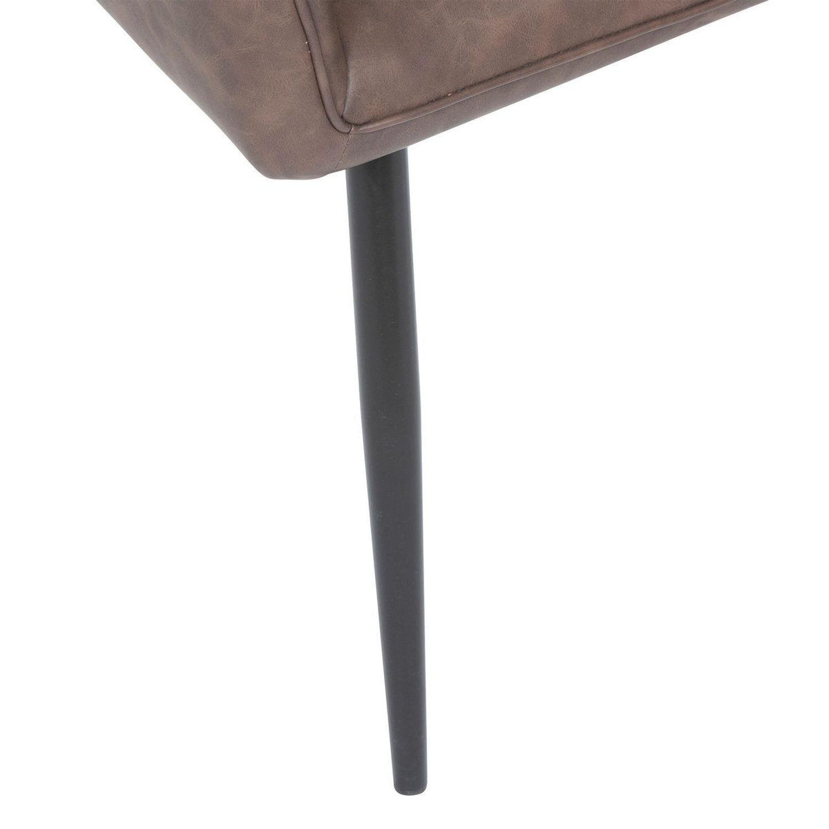 ATMOSPHERA Lot de 2 fauteuils à diner effet cuir VISOCA - Marron