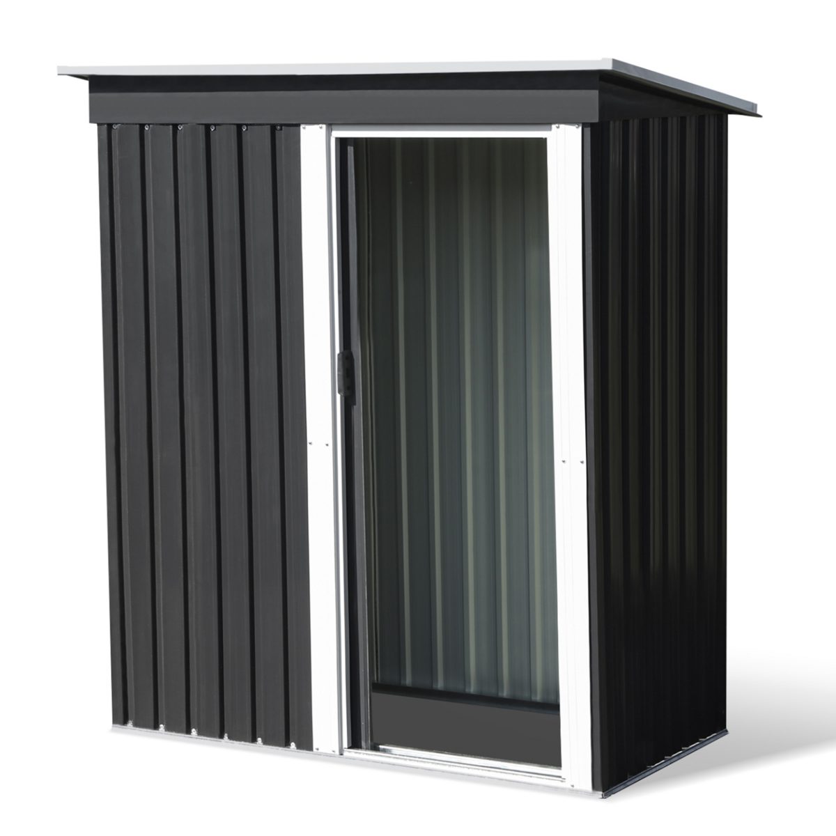 ID MARKET Abri de jardin 1,3 m² gris en acier galvanisé