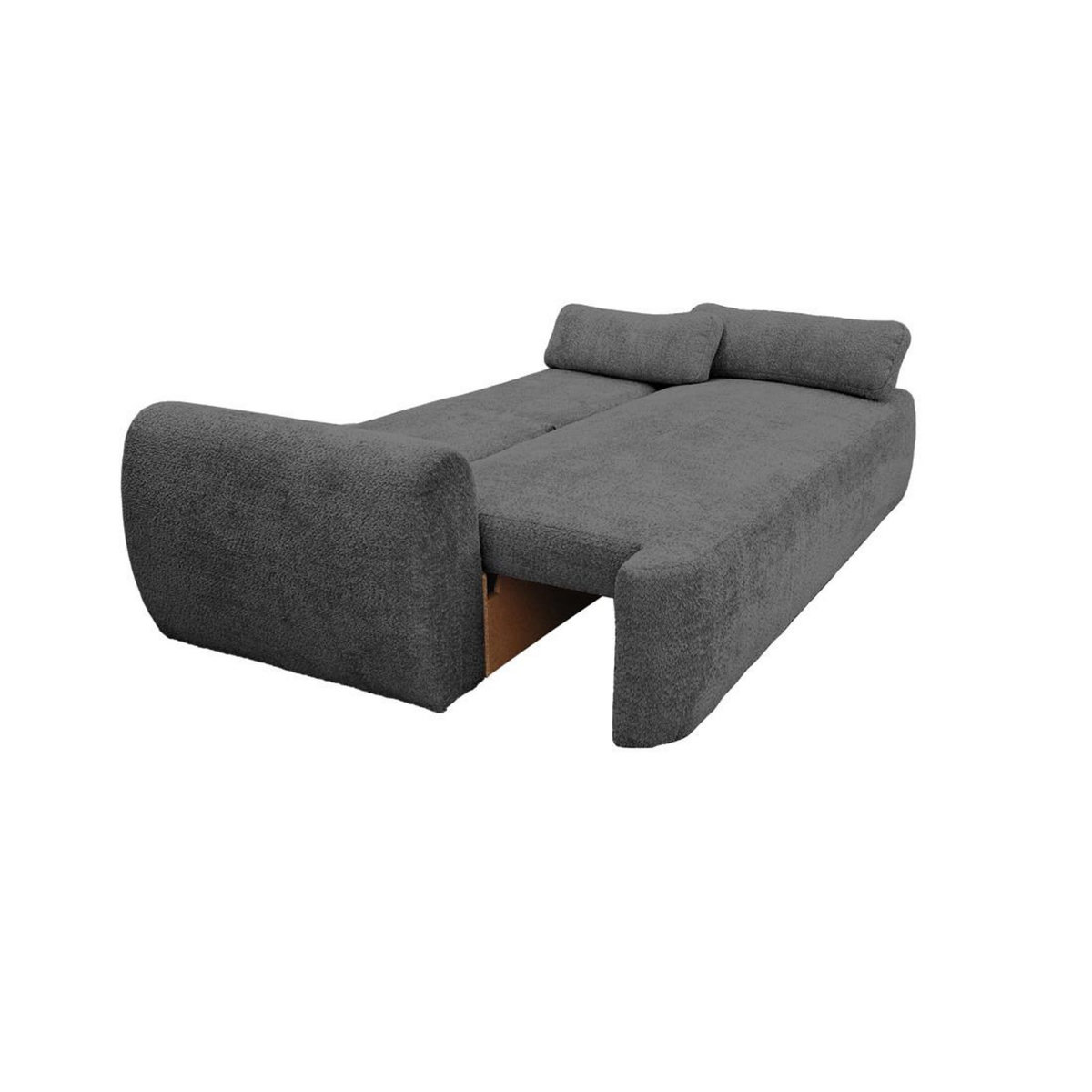 BEST MOBILIER Mahina - canapé droit 3 places - convertible avec coffre - en tissu bouclette