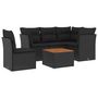 Voir la diapositive 2 : VIDAXL Salon de jardin 6 pcs avec coussins noir resine tressee