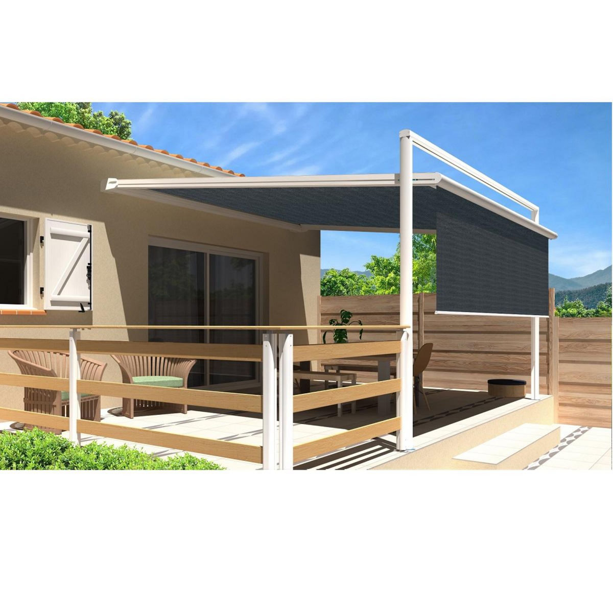 SUNSTYL Pergola blanche motorisée 4x4x2.5m MELODIE