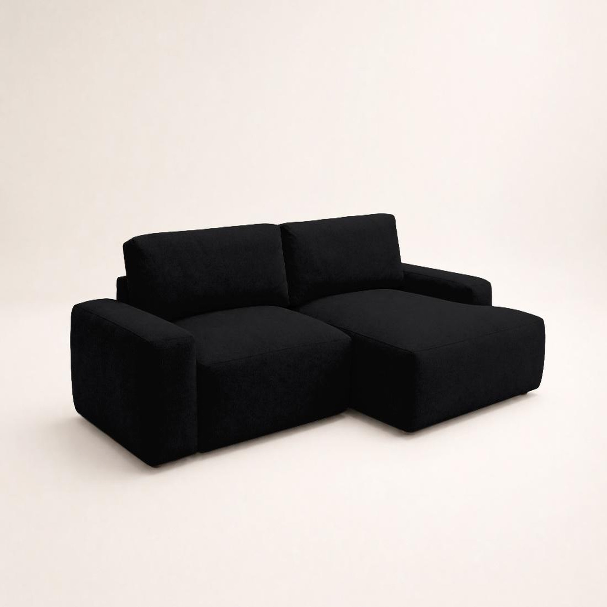 Voir la diapositive 3 : BEST MOBILIER Tama - canapé d'angle droit 4 places convertible avec coffre en tissu