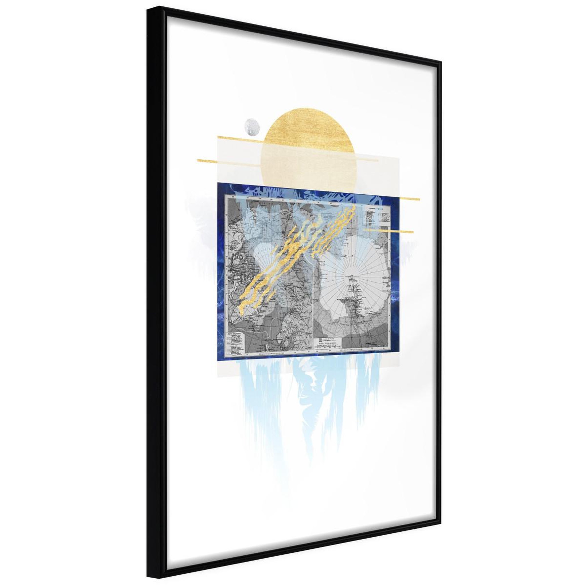 Paris Prix Affiche murale encadrée  the coldest continent. Coloris disponibles : Noir, Jaune