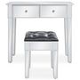 Voir la diapositive 2 : VIDAXL Coiffeuse miroir avec tabouret MDF et verre