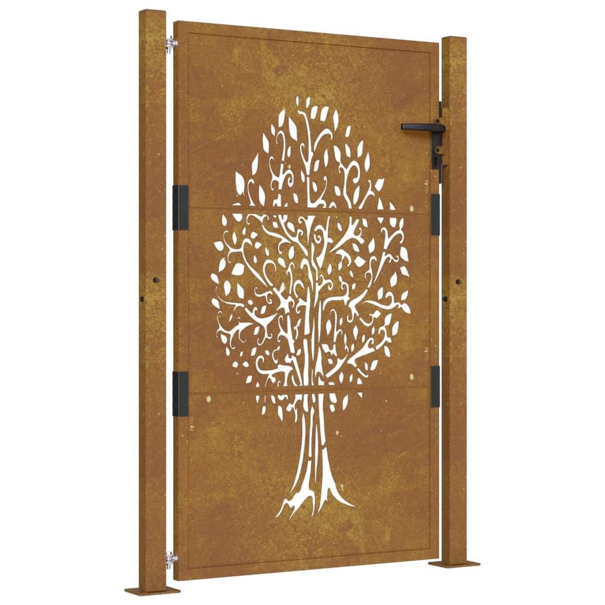 Voir la diapositive 2 : VIDAXL Portail de jardin 105x130 cm acier corten conception de l'arbre