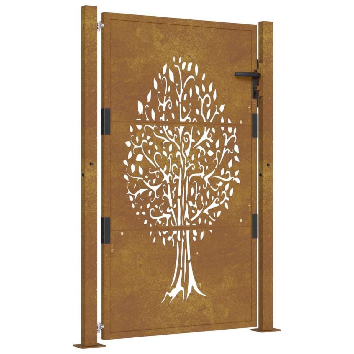 VIDAXL Portail de jardin 105x130 cm acier corten conception de l'arbre