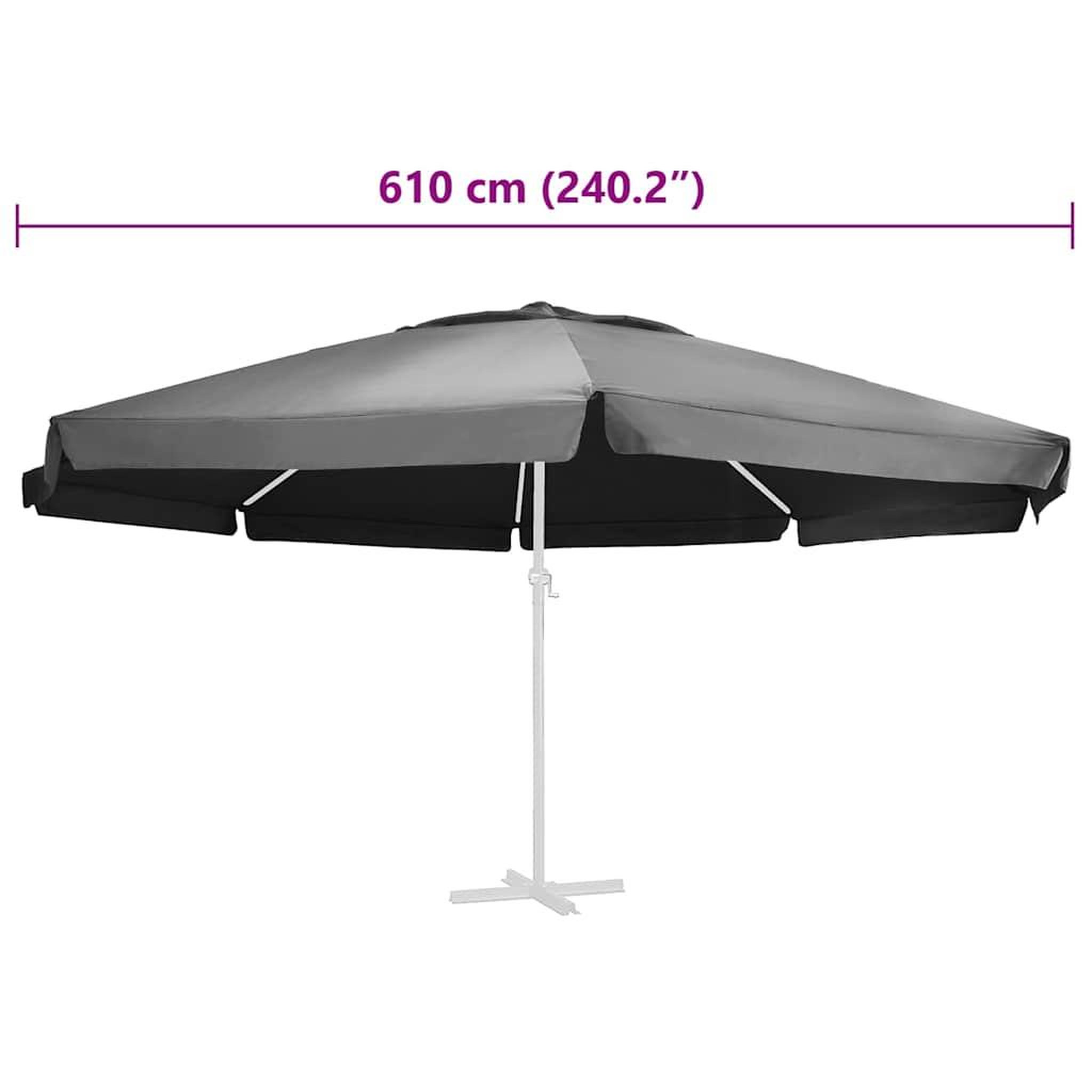 Voir la diapositive 6 : VIDAXL Tissu de remplacement pour parasol d'exterieur Anthracite 610cm