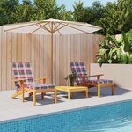 VIDAXL Coussins de chaise longue lot de 2 motif a carreaux rouges