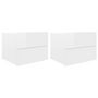Voir la diapositive 2 : VIDAXL Tables de chevet 2pcs Blanc brillant 40x30x30cm Bois ingenierie