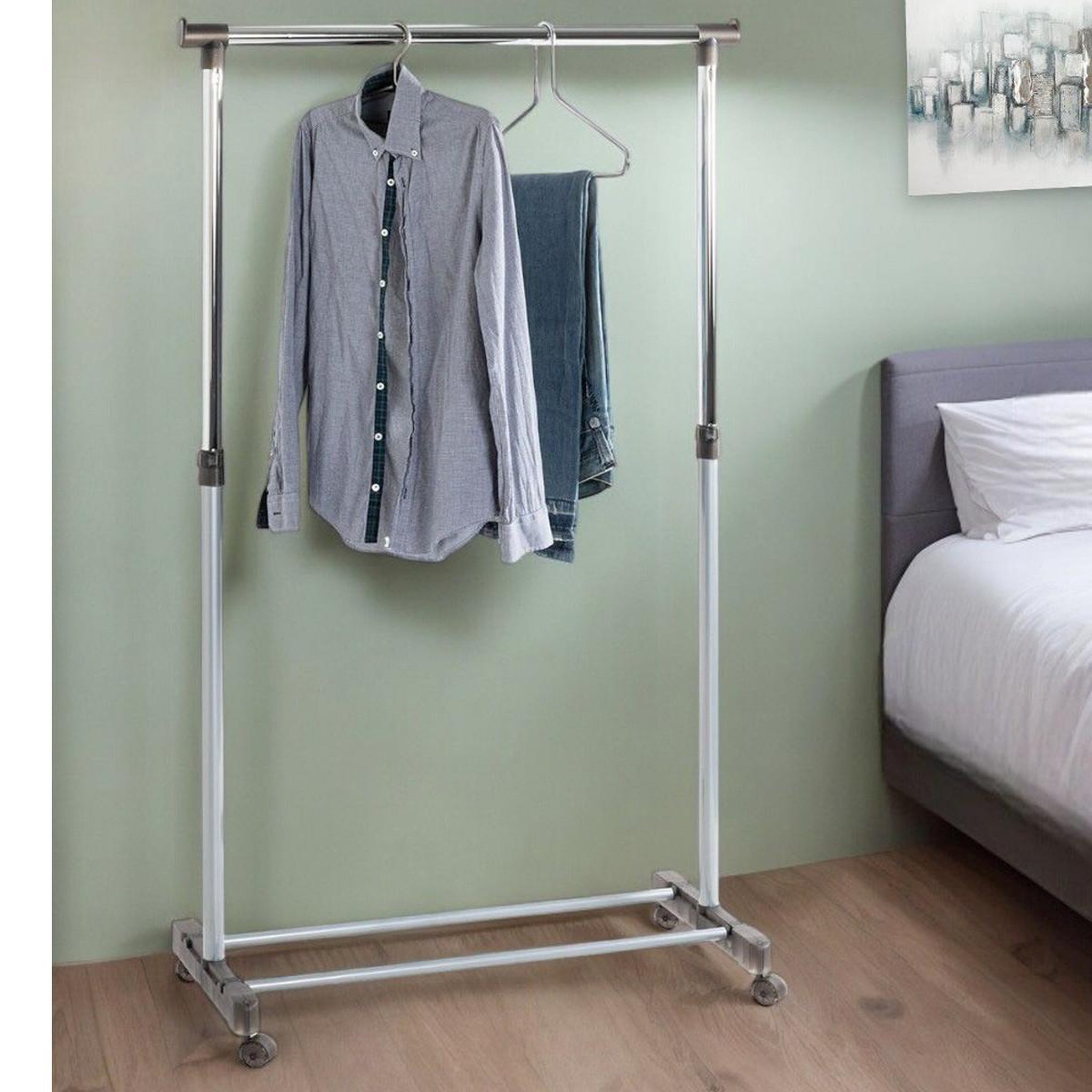 Voir la diapositive 4 : Paris Prix Portant à vêtements réglable  diplo  170cm gris