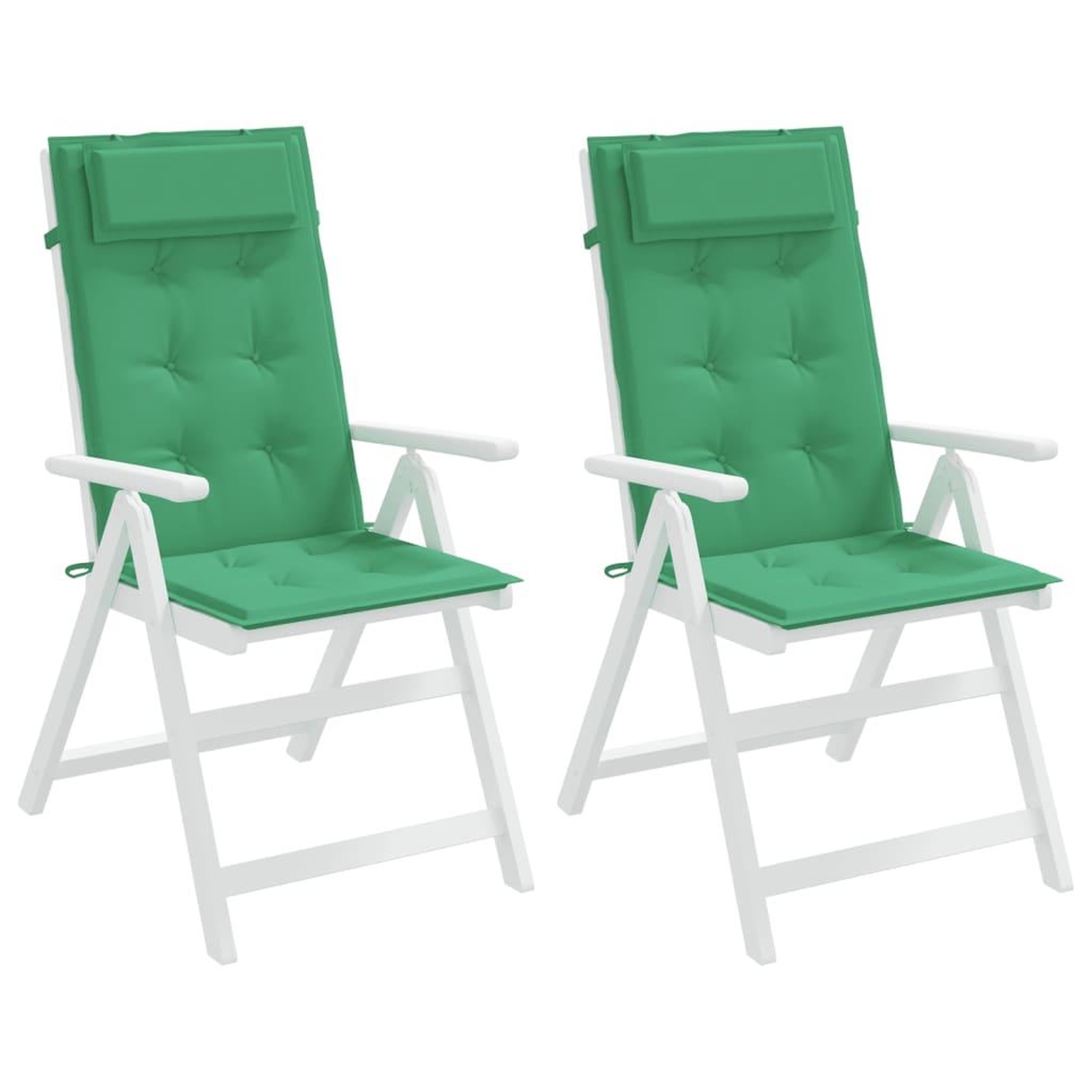 Voir la diapositive 4 : VIDAXL Coussins de chaise a dossier haut lot de 2 vert tissu oxford