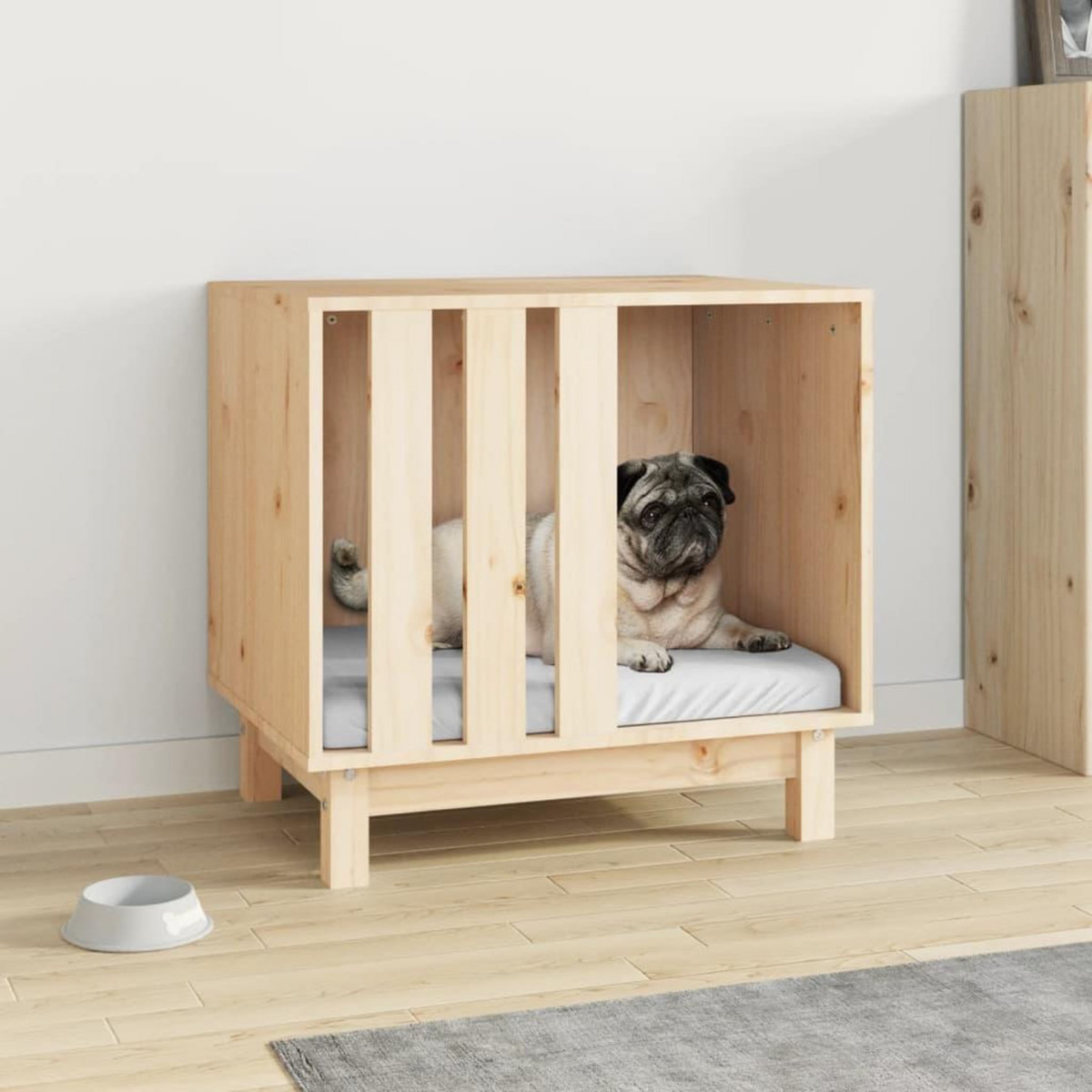 VIDAXL Niche pour chien 60x45x57 cm Bois de pin massif