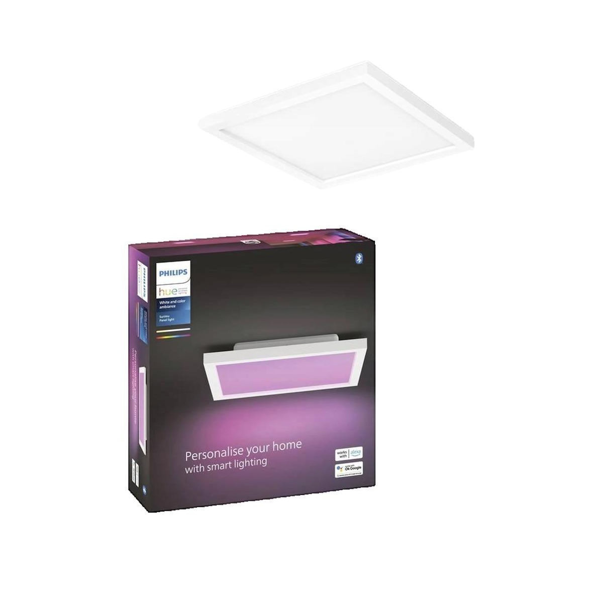 Signo Plafonnier LED intelligent Philips Hue White and Color Ambiance Surimu blanc
