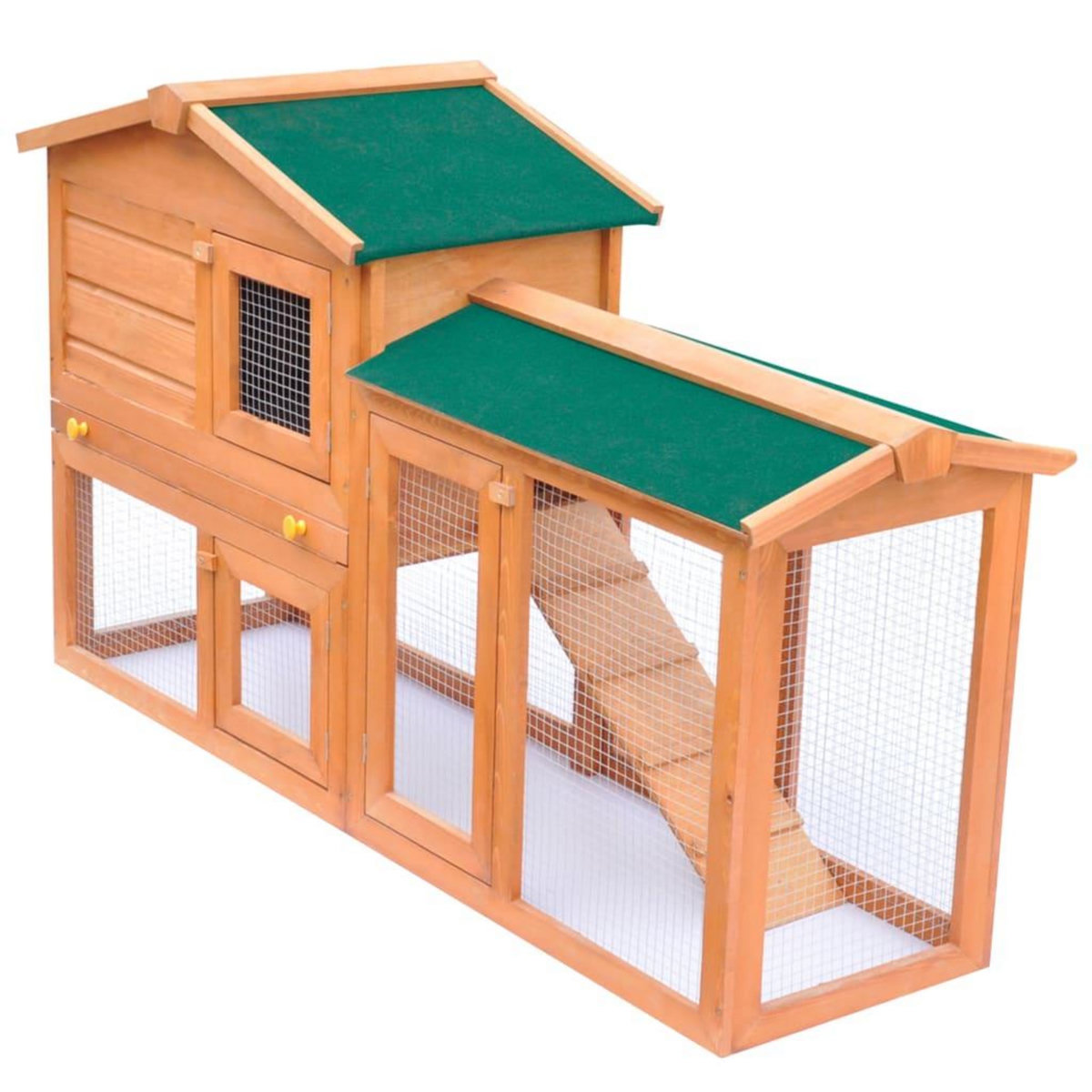 VIDAXL Clapier large d'exterieur pour petits animaux de compagnie Bois