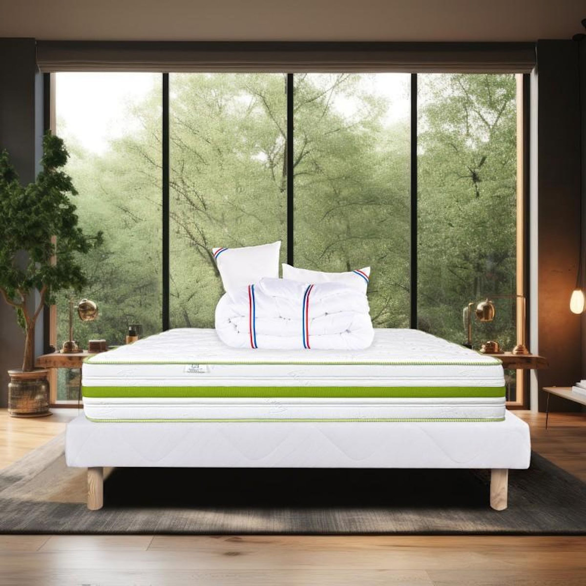 LUXURY LITERIE Ensemble literie mousse, Rêverie Ferme, Blanc