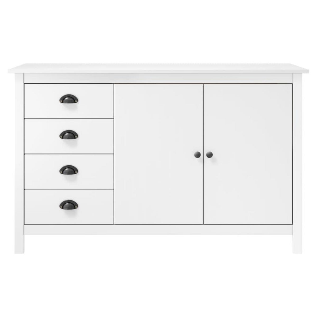 VIDAXL Buffet Hill Blanc 130x40x80 cm Bois de pin solide