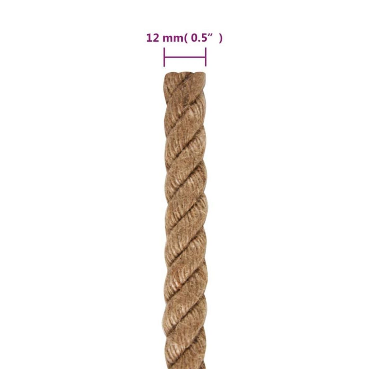 VIDAXL Corde 100 % jute 12 mm 100 m