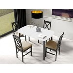 BEST MOBILIER Magov - table à manger extensible - blanc et noir - 4 personnes. Coloris disponibles : Bicolore