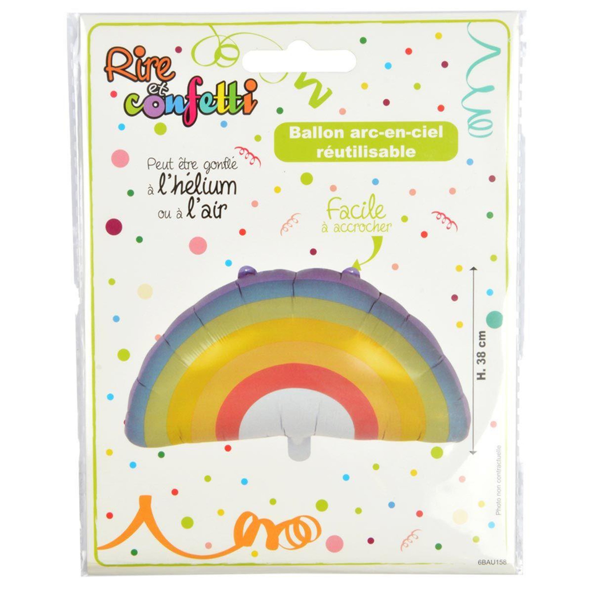 Voir la diapositive 3 : HOMEA Ballon Gonflable  Arc en Ciel  66cm Multicolore
