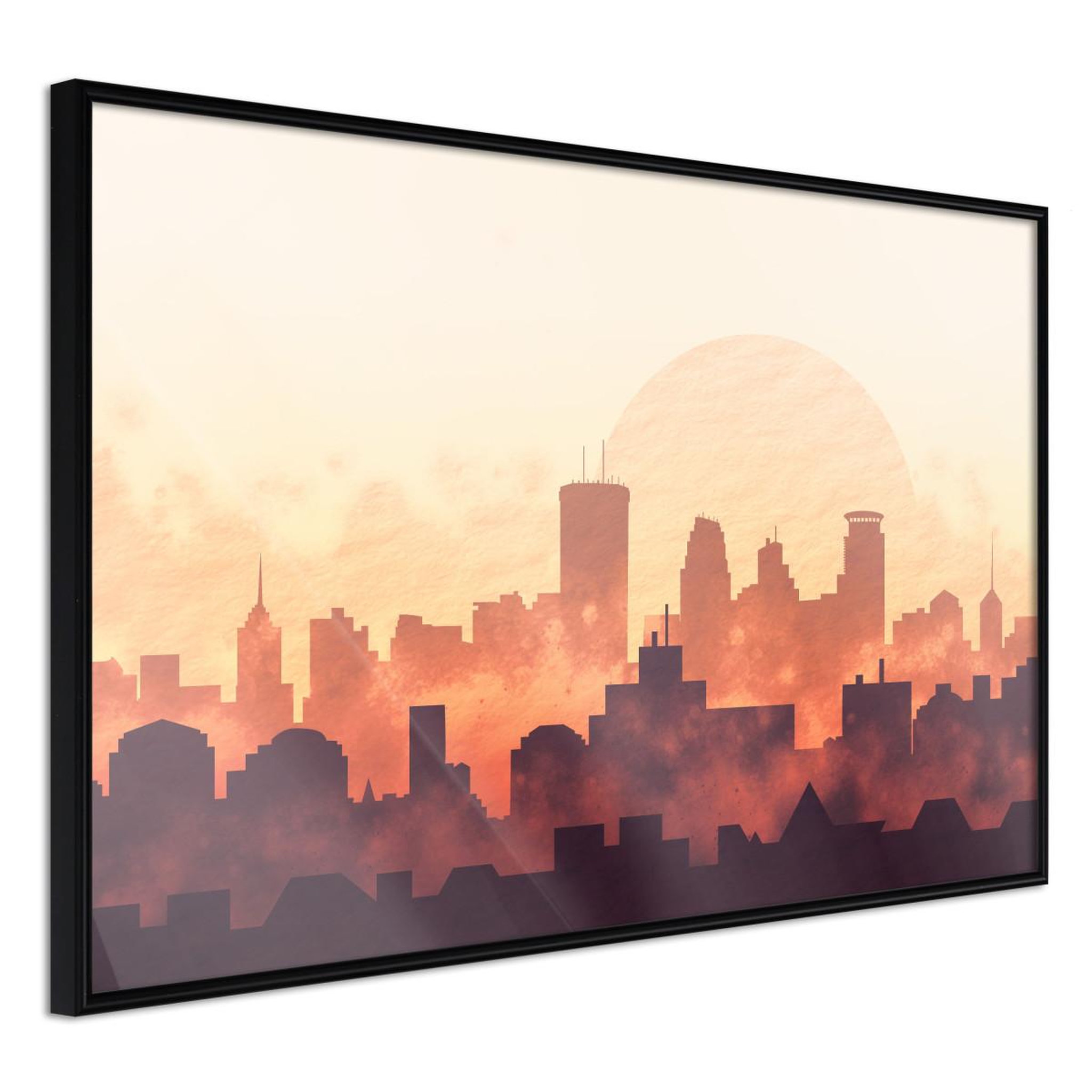 Paris Prix Affiche murale encadrée  melancholy of sunset. Coloris disponibles : Noir, Jaune