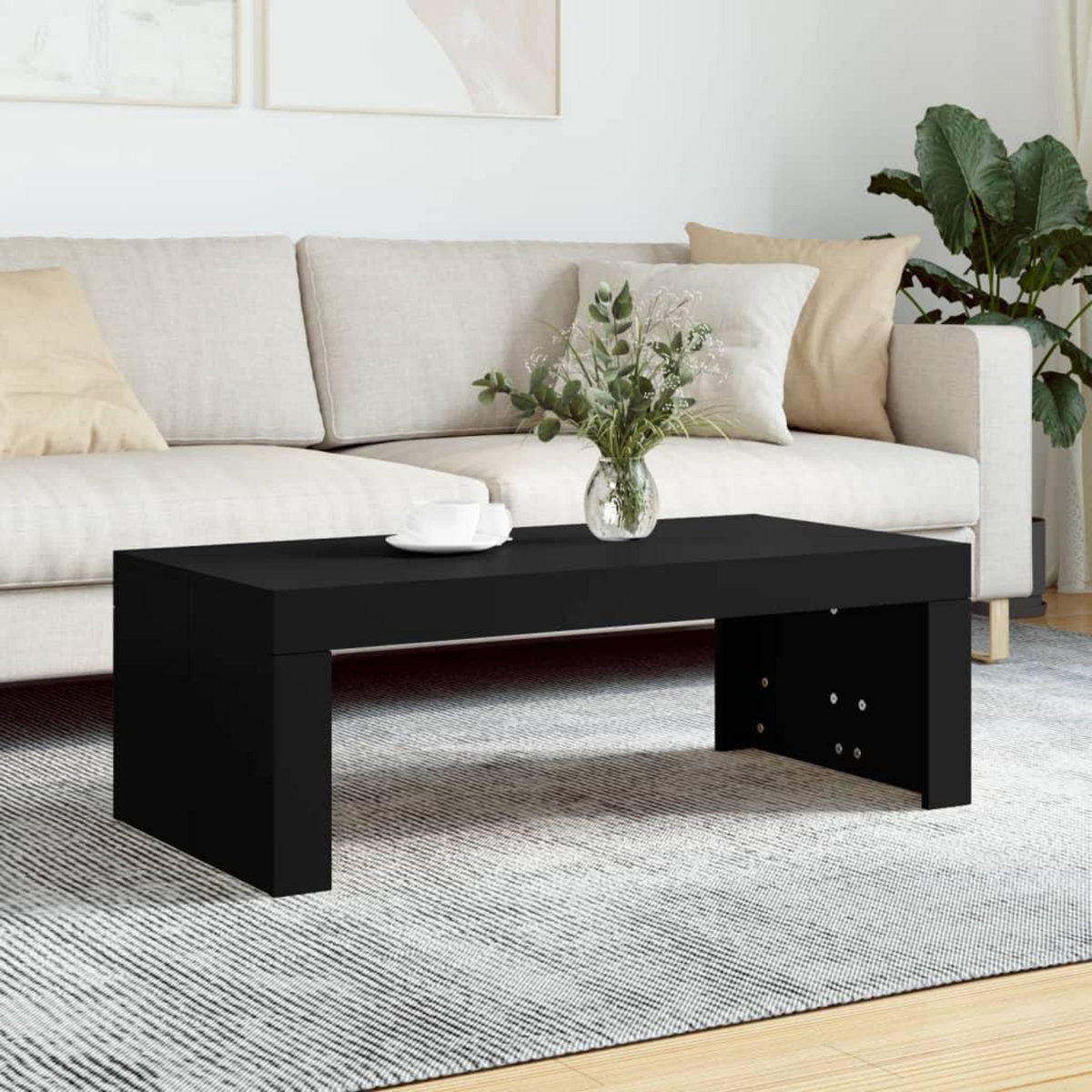 VIDAXL Table basse noir 102x50x36 cm bois d'ingenierie