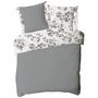 Voir la diapositive 4 : FUTURE HOME Parure de lit 2 personnes en coton 57 fils imprimé ecru