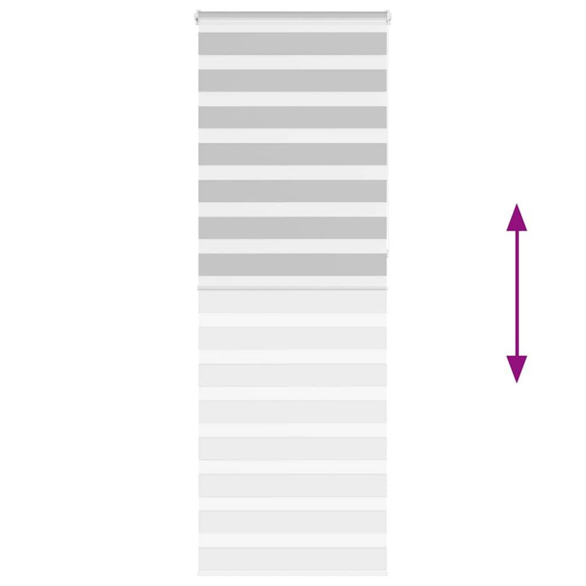 VIDAXL Store zebre gris clair largeur du tissu 65,9 cm polyester