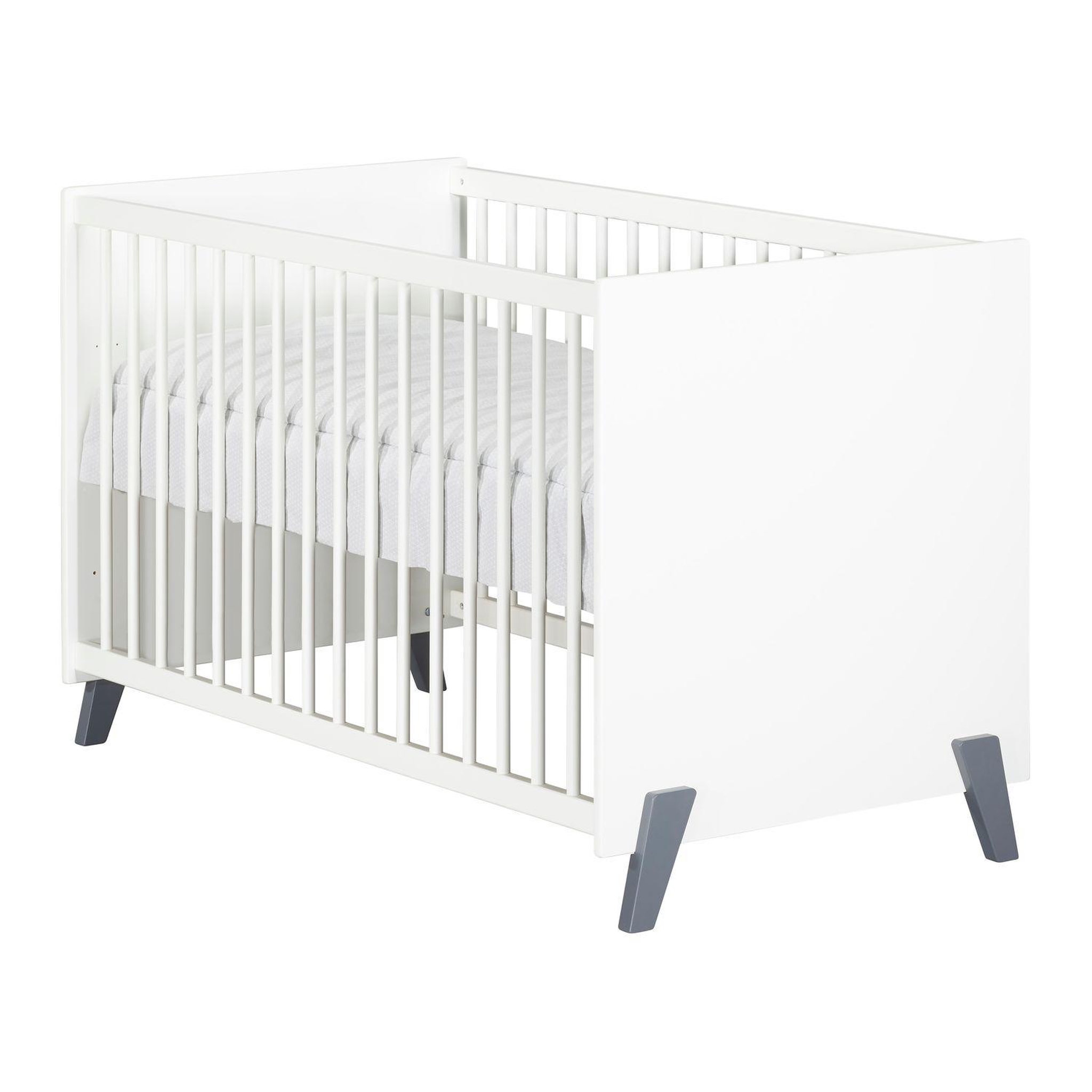 Voir la diapositive 3 : BABY PRICE  Lit bébé sommier réglable  60x120cm JOY coloris gris  