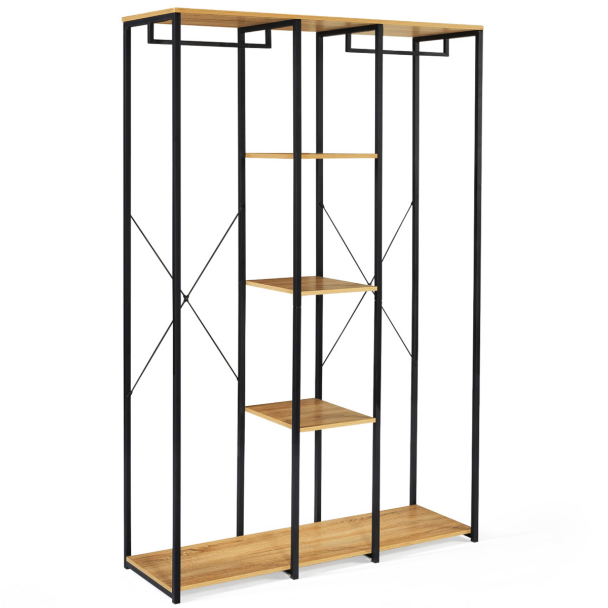 ID MARKET Dressing penderie étagères triple L. 120 cm DETROIT design industriel